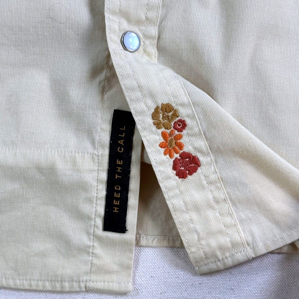 Howler Brothers Gaucho Snapshirt Mens L Tan Rooster Embroidered Western Snap - Picture 7 of 16